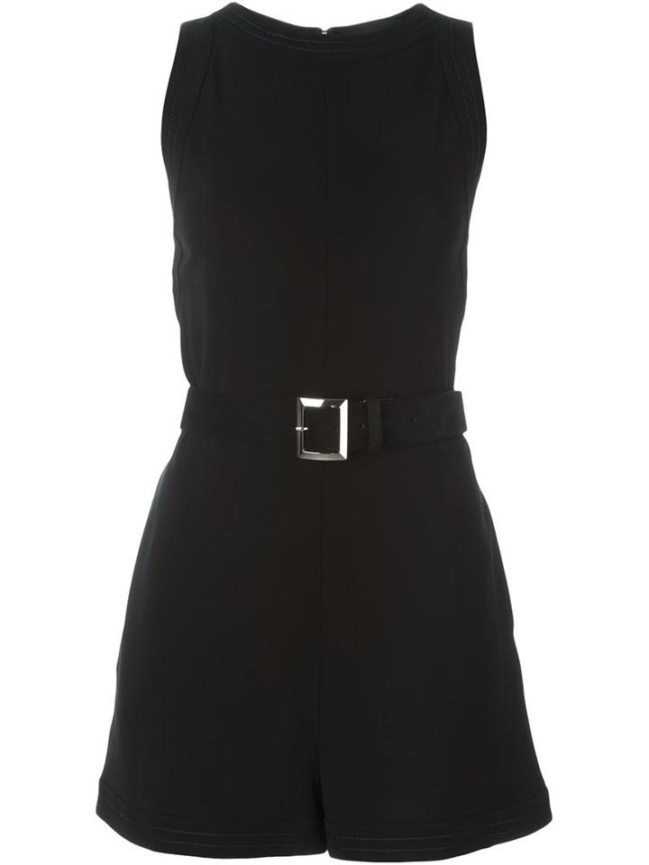 Dsquared2 Belted Playsuit, Women's, Size: S, Black, Viscose/calf Leather/cotton