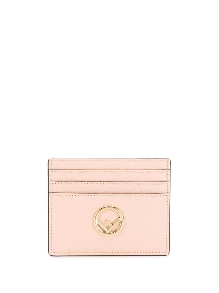 Fendi Logo Plaque Card Holder - Pink