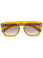 Fendi Eyewear Embellished Square-frame Sunglasses - Yellow
