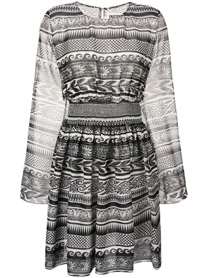 Fausto Puglisi Geometric Pattern Dress - Grey