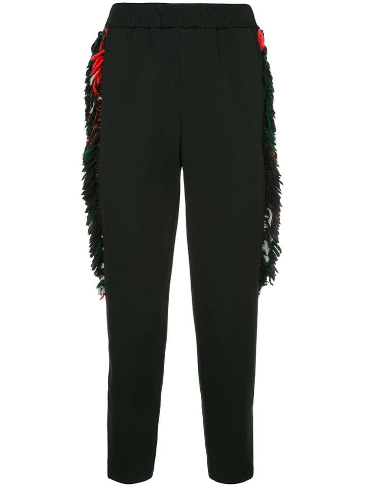 Yoshiokubo Side Fringe Trousers - Black