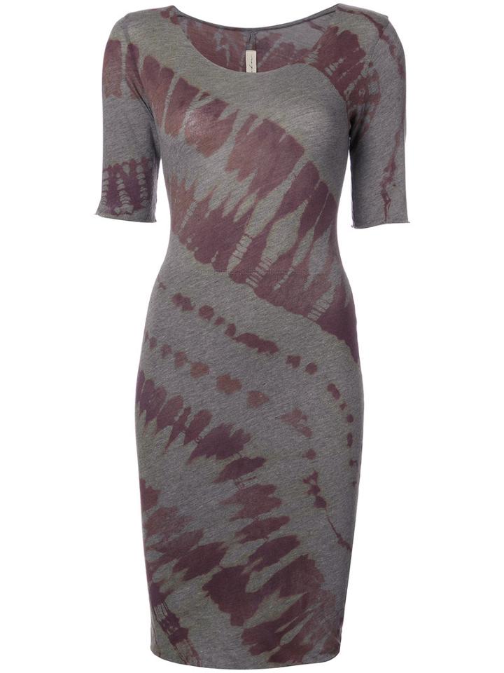 Raquel Allegra - Fitted Tie-dye Dress - Women - Cotton/polyester - 0, Grey, Cotton/polyester