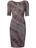 Raquel Allegra - Fitted Tie-dye Dress - Women - Cotton/polyester - 0, Grey, Cotton/polyester