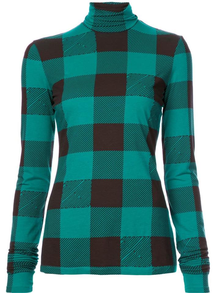 Proenza Schouler Pswl Buffalo Plaid Turtleneck - Blue