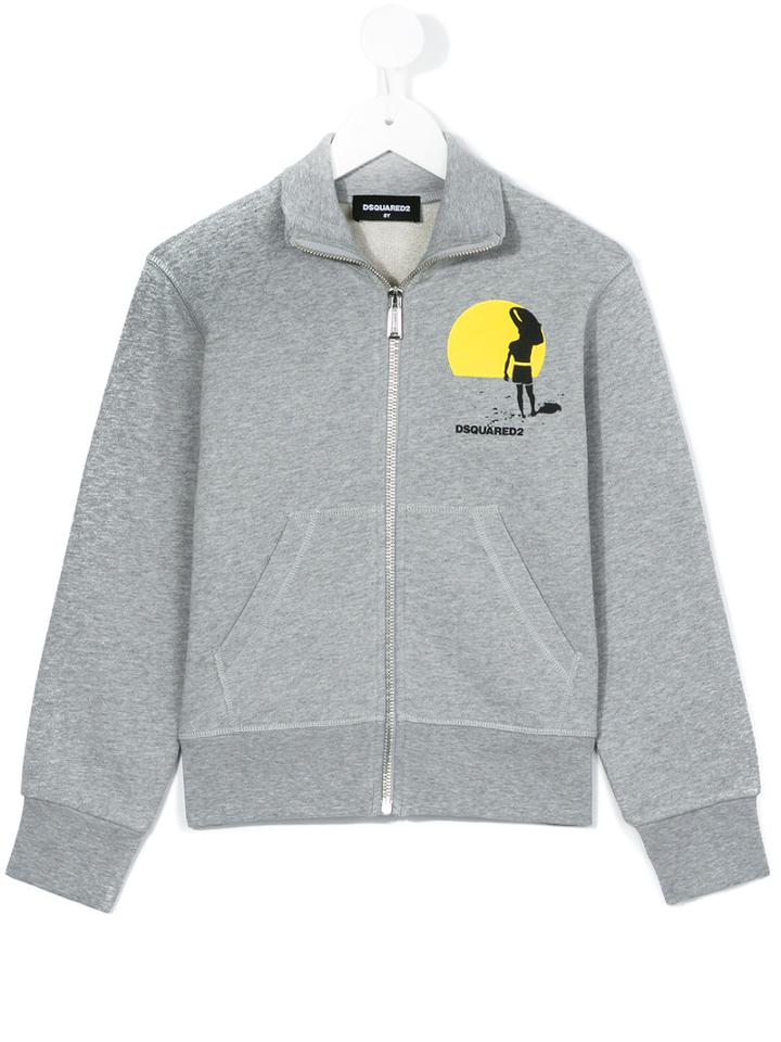 Dsquared2 Kids - Long Sleeve Jacket - Kids - Cotton - 12 Yrs, Grey