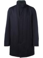 Herno Single Breasted Coat, Men's, Size: 48, Blue, Polyamide/polyester/virgin Wool