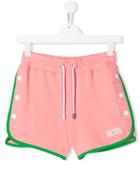 Gcds Kids Teen Embroidered Logo Running Shorts - Pink