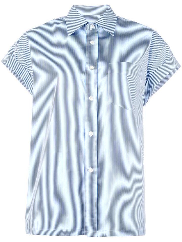 Golden Goose Deluxe Brand Striped Shortsleeved Shirt, Women's, Size: Large, Blue, Cotton