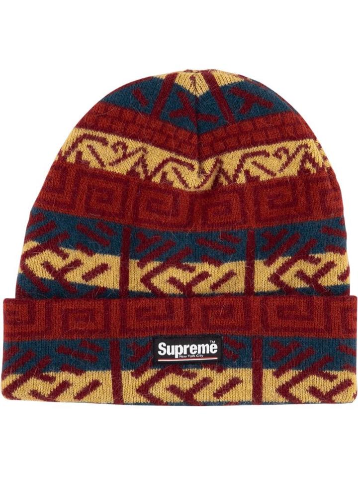 Supreme Brushed Pattern Beanie - Blue