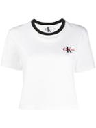 Calvin Klein Logo Print Cropped T-shirt - White