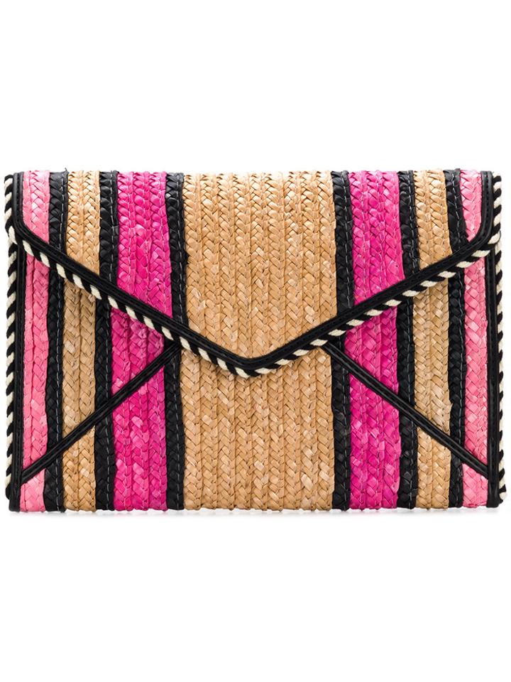 Rebecca Minkoff Leo Striped Clutch - Pink & Purple