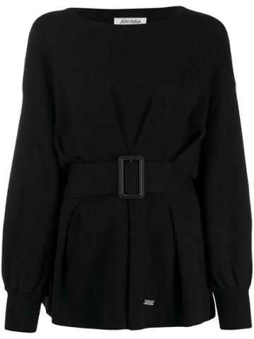Jovonna Tino Relaxed-fit Belted Jumper - Black