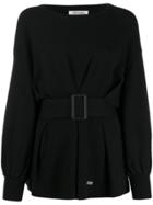 Jovonna Tino Relaxed-fit Belted Jumper - Black