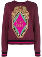 Etro Crest Print Sweatshirt - Pink & Purple