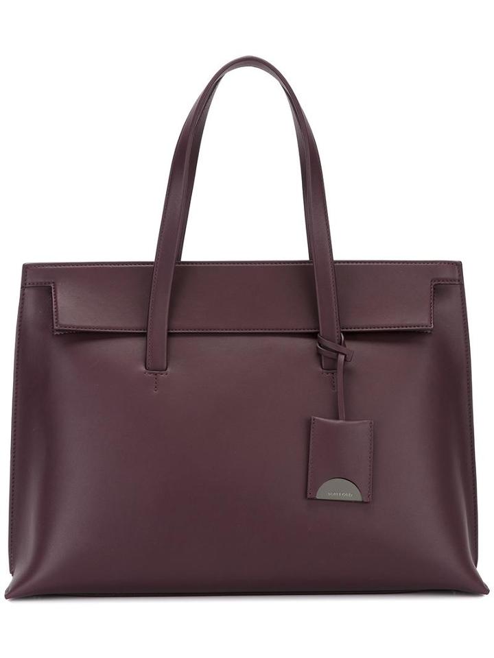 Tom Ford Tag Detail Tote, Women's, Pink/purple, Calf Leather/sheep Skin/shearling