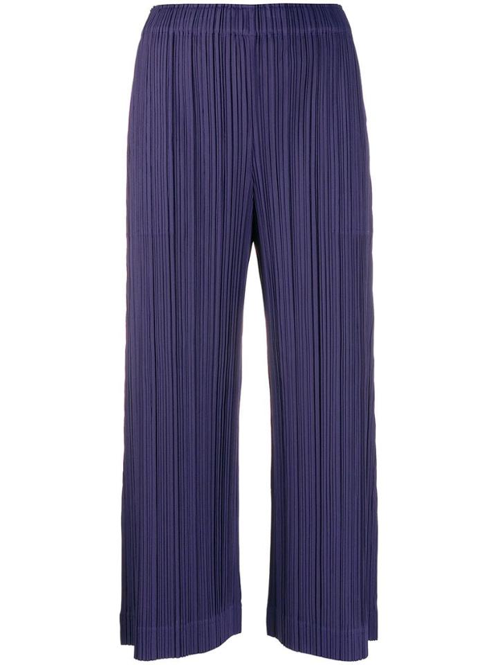 Pleats Please Issey Miyake Pleated Culotte Trousers - Purple
