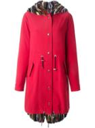 Liska Fur Lined Parka, Women's, Size: Large, Red, Mink Fur/polyester