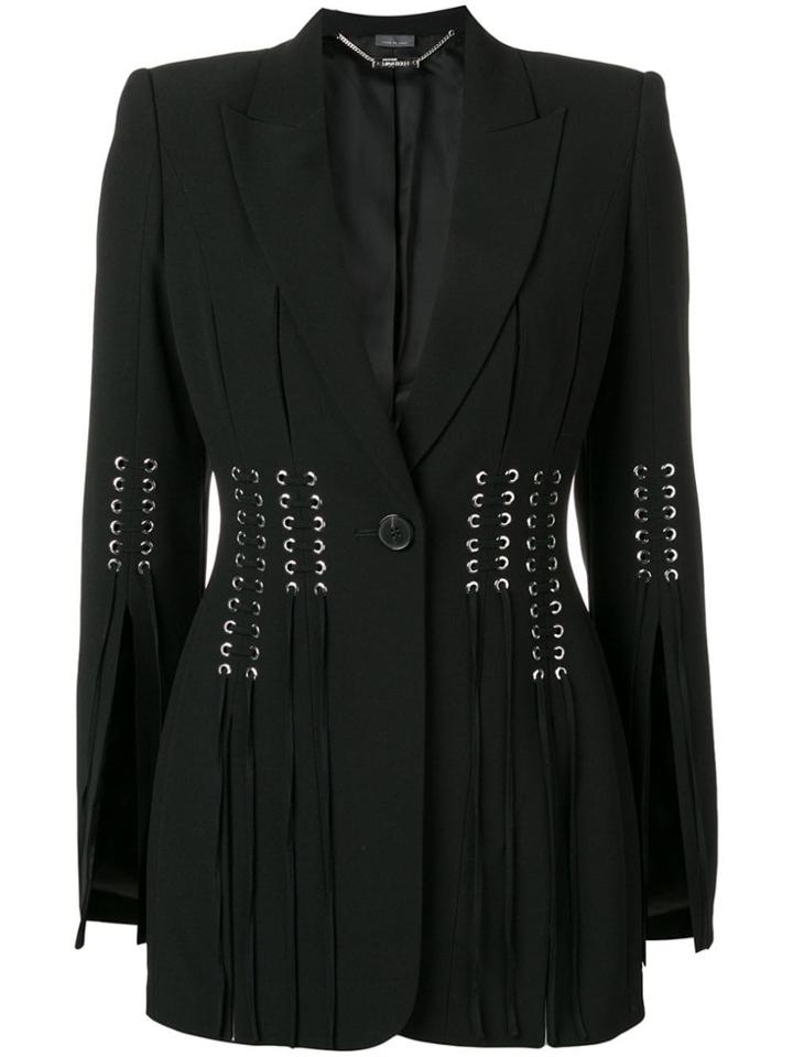 Alexander Mcqueen Eyelet-detail Fitted Jacket - Black