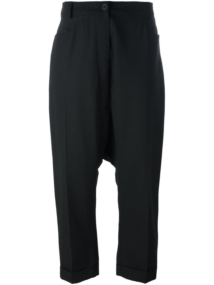 Rundholz Cropped Trousers, Women's, Size: Medium, Black, Virgin Wool