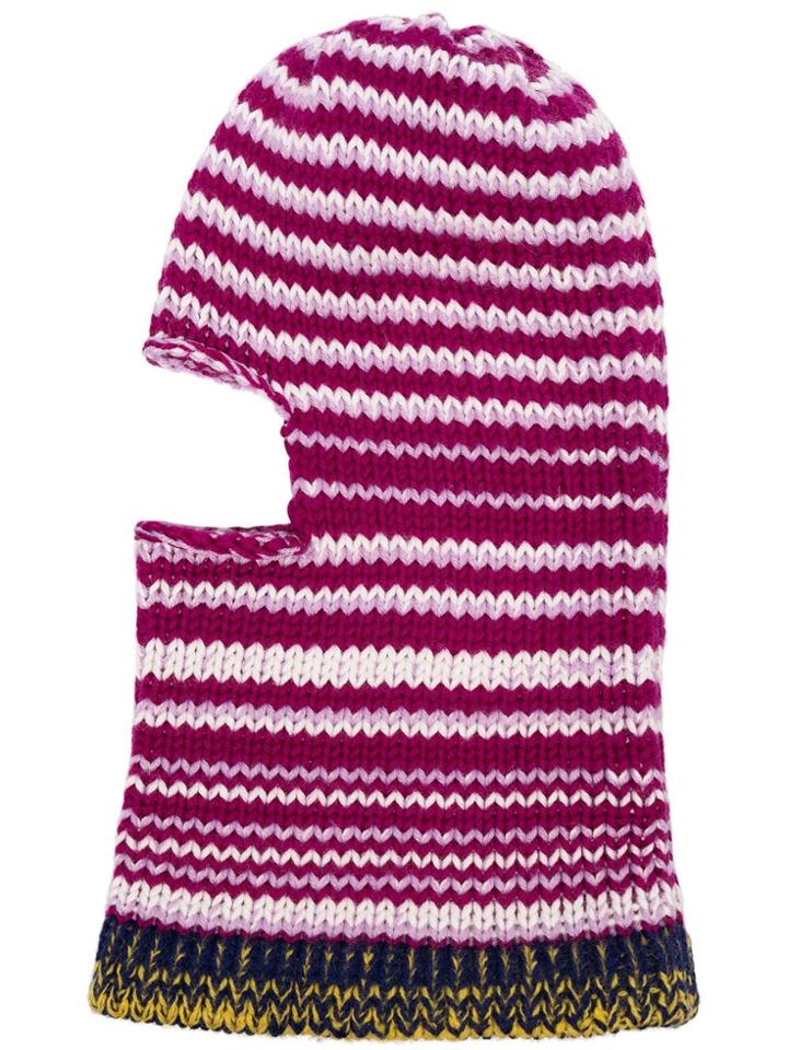 Calvin Klein 205w39nyc Multicoloured Striped Wool Balaclava - Pink