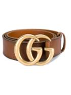 Gucci Leather Logo Belt, Men's, Size: 105, Brown, Leather/metal