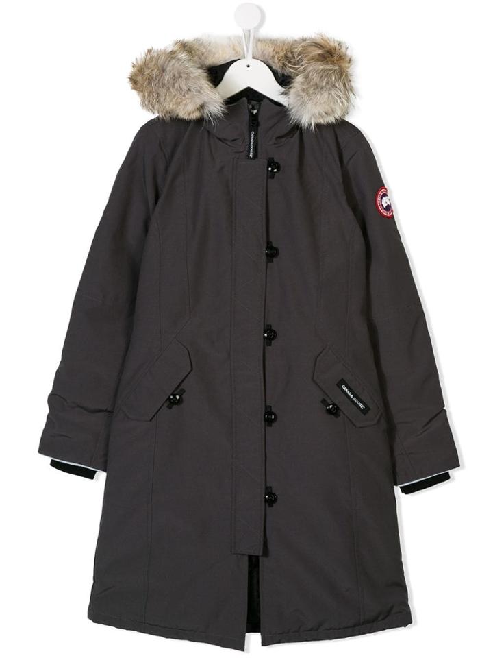 Canada Goose Kids Teen Hooded Parka Coat - Grey