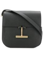 Tom Ford - 't' Buckle Shoulder Bag - Women - Cotton/calf Leather/polyester - One Size, Black, Cotton/calf Leather/polyester