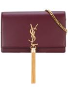 Saint Laurent - Monogram Tassel Shoulder Bag - Women - Leather - One Size, Red, Leather