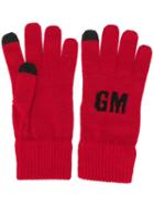 Msgm Knitted Logo Gloves - Red
