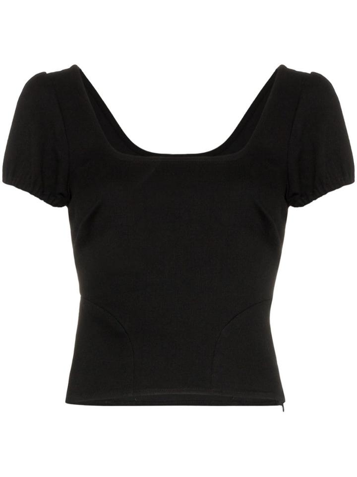 Miaou Miaou Kelly Top Vl Ss Fttd Crp - Black