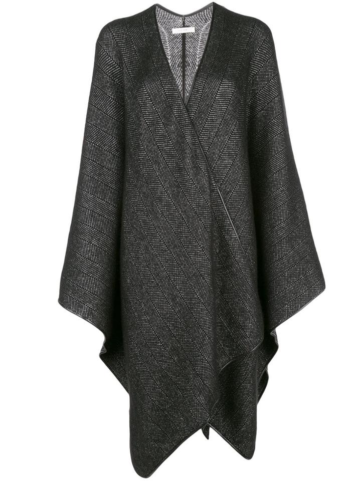 The Row Asymmetric Cape Coat - Black