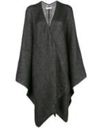 The Row Asymmetric Cape Coat - Black