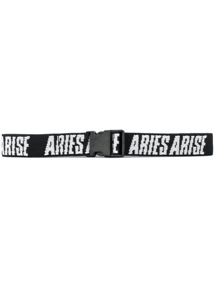 Aries Logo Print Belt - Black