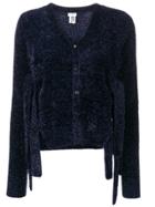 Comme Des Garçons Noir Kei Ninomiya Glitter Effect Cardigan - Blue
