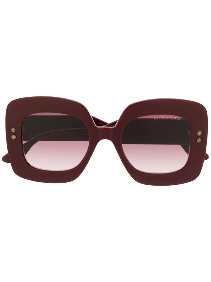 Bottega Veneta Eyewear Square Framed Sunglasses - Red