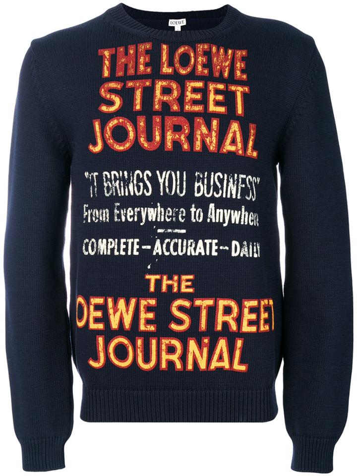 Loewe Slogan Embroidered Sweatshirt - Blue
