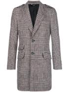 Dolce & Gabbana Houndstooth Single Breasted Coat - White