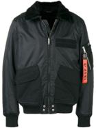 Diesel Zipped Up Bomber Jacket - Black