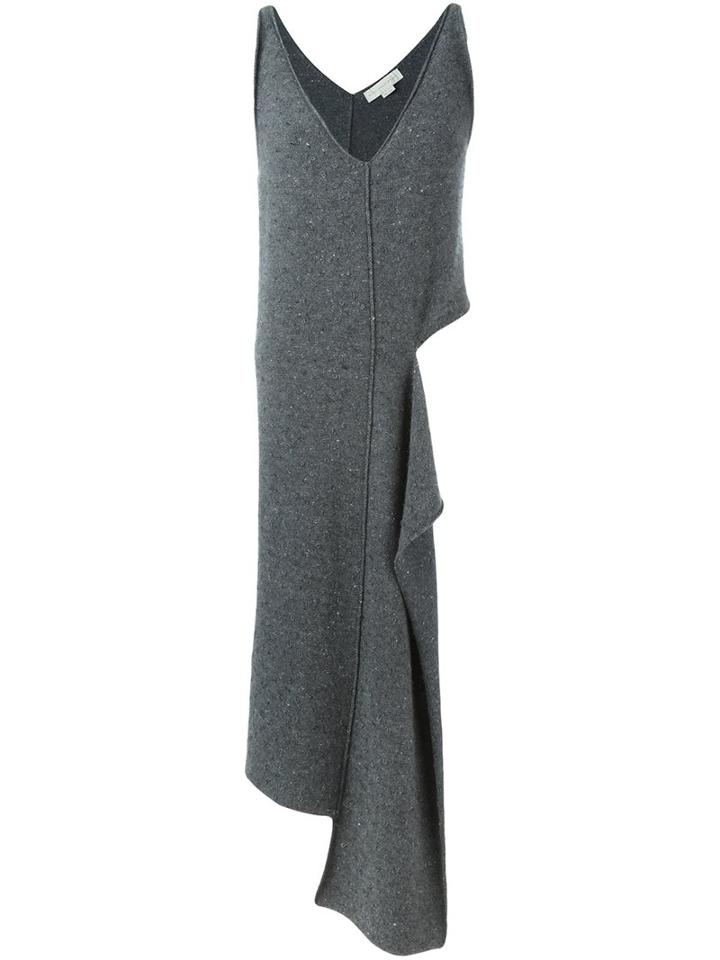 Stella Mccartney Cut-out Long Asymmetric Jumper, Women's, Size: 46, Grey, Viscose/virgin Wool