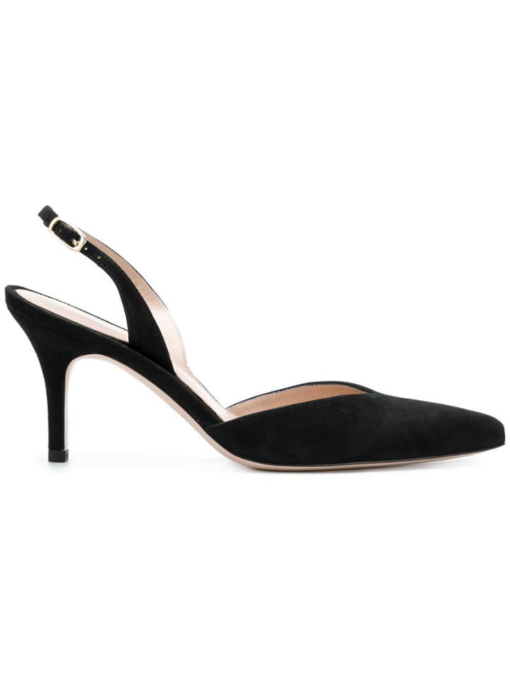 Stuart Weitzman Pointed Toe Slingback Pumps - Black