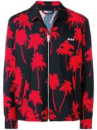 Msgm Palm Tree Print Jacket - Red