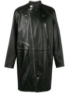 Pihakapi Leather Mid-length Coat - Black