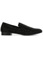 Giuseppe Zanotti Design Studded Slippers, Men's, Size: 42.5, Black, Leather/suede/glass