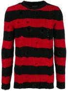Overcome Striped Knit Jumper - Black