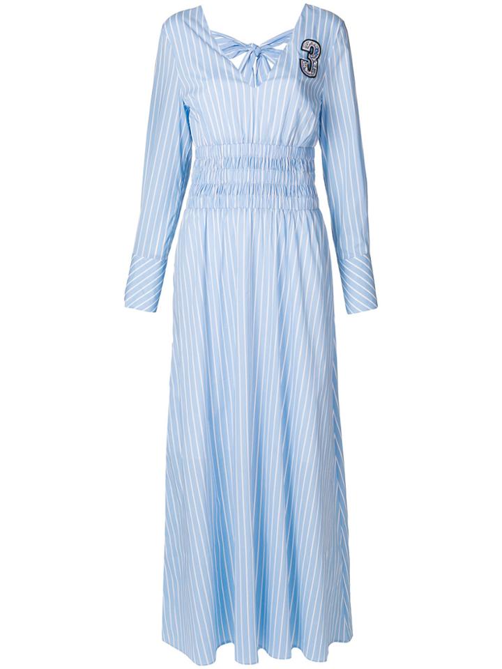 Isabelle Blanche Long Striped Dress - Blue