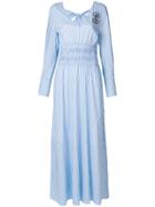Isabelle Blanche Long Striped Dress - Blue