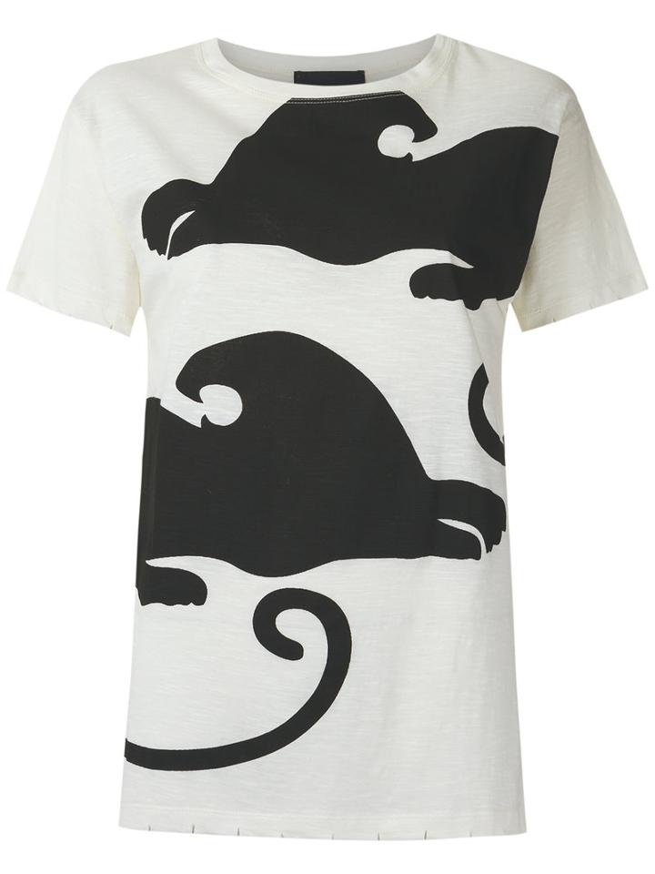 Andrea Bogosian - Printed Top - Women - Cotton - M, White, Cotton