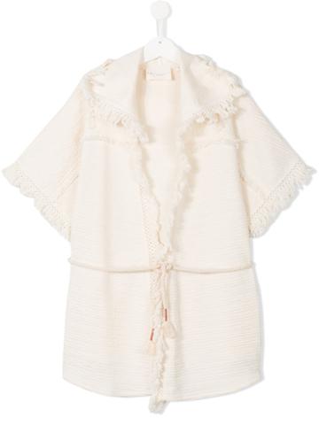 Une Fille Frayed Jacket, Girl's, Size: 14 Yrs, White