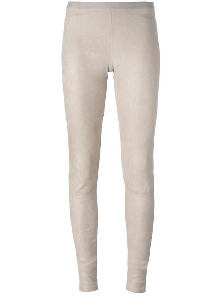 Rick Owens Panelled Leggings, Women's, Size: 38, Nude/neutrals, Cotton/lamb Skin/spandex/elastane