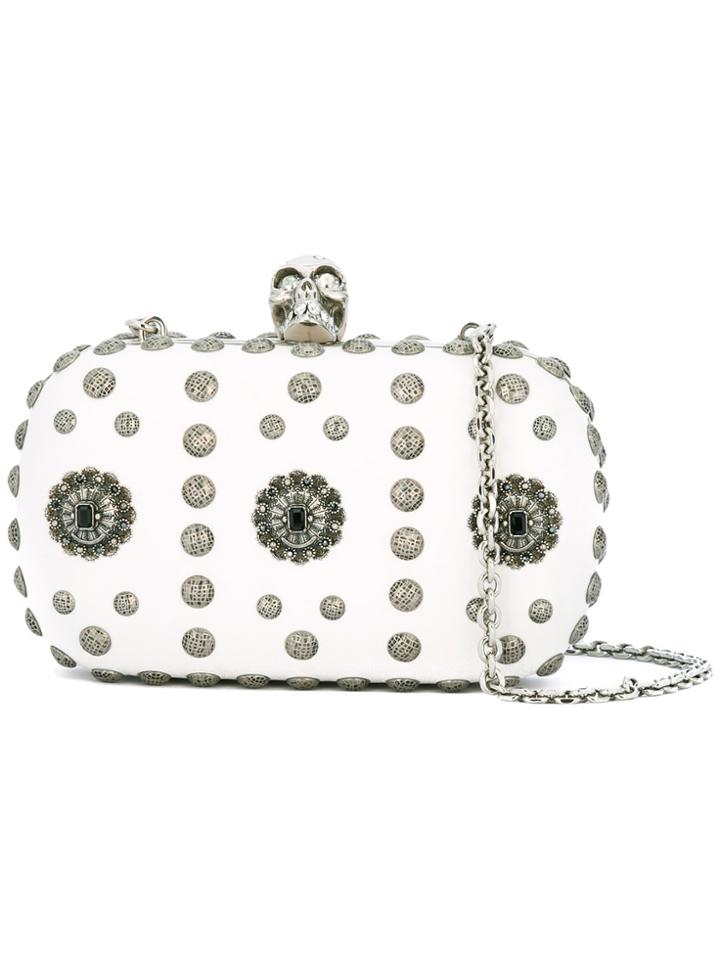 Alexander Mcqueen Skull Box Clutch - White